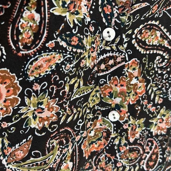 J. JILL Paisley Print Button Down Long Sleeve Tunic Size Large - Picture 4 of 16
